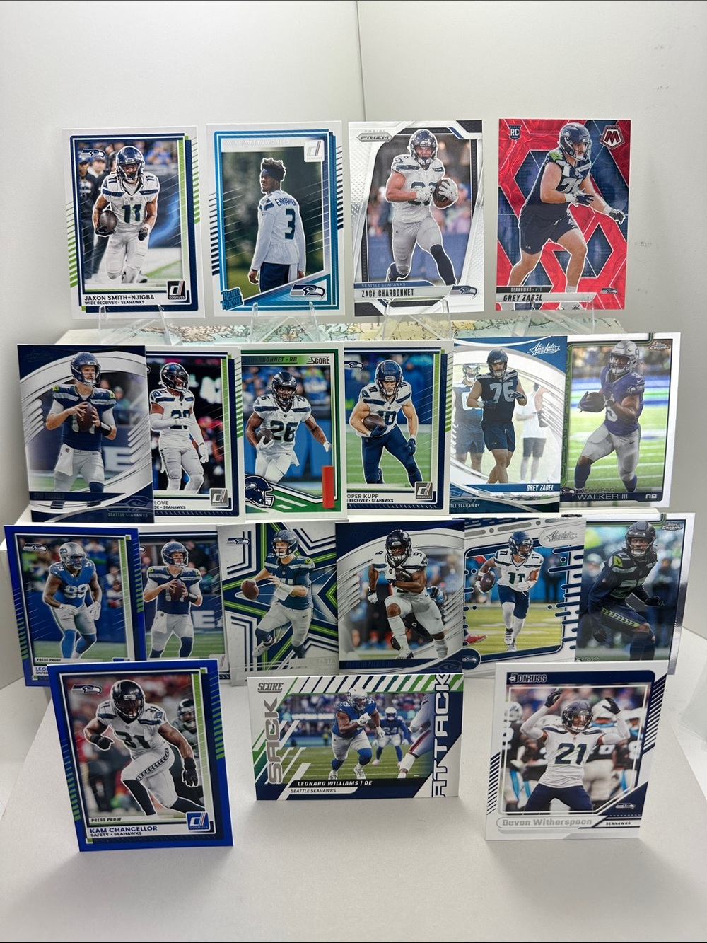 Jaxon Smith-Njigba Nick Emmanwori Rookie +Darnold/Witherspoon Seahawks lot of 19